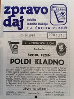Zpravodaj TJ Škoda Plzeň - Poldi Kladno (20.10.1989)