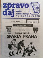 Zpravodaj TJ Škoda Plzeň - Sparta Praha (12.12.1989)