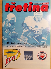 Zpravodaj HC Slavia Praha - HC Havířov Panthers (4.2.2001)