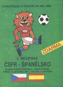 Program ČSFR - Španělsko (14.11.1990)