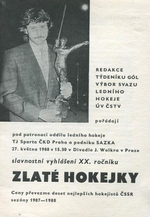 Oficiální program k vyhlášení Zlaté hokejky 1988