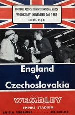 Zápasový program Anglie - Československo z 2.11.1966