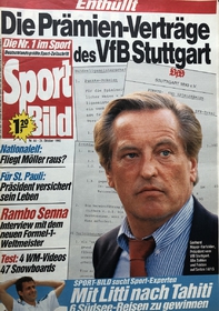 Sport Bild: Die Prämien-Verträge des VfB Stuttgart (24.10.1990)
