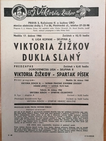 Zpravodaj Viktoria Žižkov - Dukla Slaný (17.4. 1966)