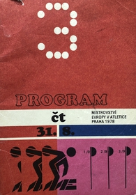 Oficiální program mistrovství Evropy v atletice 1978