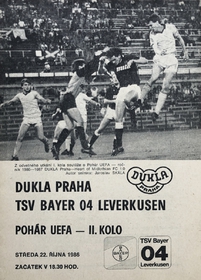 Oficiální program zápasu Poháru UEFA Dukla Praha - Bayern Leverkusen