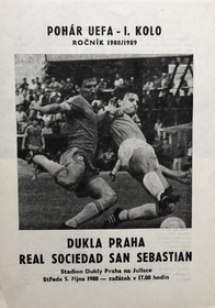 Oficiální program zápasu Poháru UEFA Dukla Praha - Real Sociedad