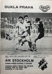 Oficiální program zápasu Poháru vítězů Dukla Praha - AIK Stockholm