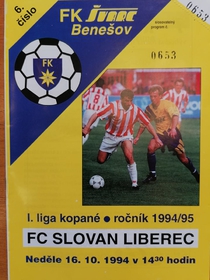 Zpravodaj FK Švarc Benešov - FC Slovan Liberec (16.10.1994)