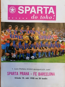 Program Sparta do toho: AC Sparta Praha - FC Barcelona (18.9.1985)