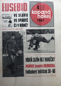 Časopis Kopaná hokej: Eusebio ve Slavii, ve Spartě či v Brně? (4/1967)