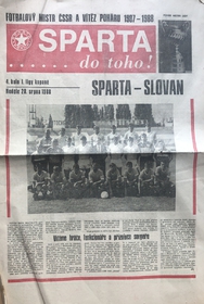 Sparta do toho!: Oficiální program Sparta Praha - Slovan (28.8.1988)