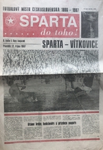 Sparta do toho!: Oficiální program Sparta Praha - Vítkovice (12.10.1987)