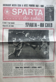 Sparta do toho!: Oficiální program Sparta Praha - RH Cheb (30.9.1988)