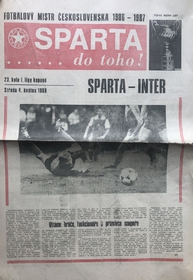 Sparta do toho!: Oficiální program Sparta Praha - Inter Bratislava (4.5.1988)