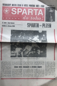 Sparta do toho!: Oficiální program Sparta Praha - Plzeň (5.3.1989)