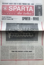 Sparta do toho!: Oficiální program Sparta Praha - Brno (26.11.1989)