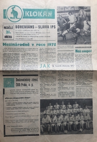 Klokan: Oficiální program Bohemians - Slavia IPS (21.3.1976)