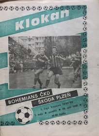 Klokan: Oficiální program Bohemians ČKD - Škoda Plzeň (26.9.1988)