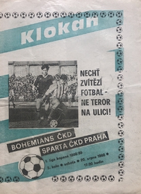 Klokan: Oficiální program Bohemians ČKD - Sparta ČKD (20.8.1988)