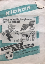 Klokan: Oficiální program Bohemians ČKD - Slavia IPS (9.8.1988)