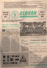 Klokan: Oficiální program semifinále Poháru UEFA: Bohemians Praha - Anderlecht (6.4.1983)