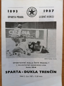 Zpravodaj Sparta Praha ČKD - Dukla Trenčín (2.10.1987)