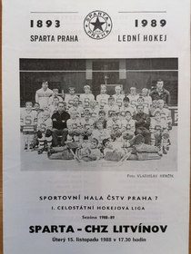 Zpravodaj Sparta Praha ČKD - CHZ Litvínov (15.11. 1988)