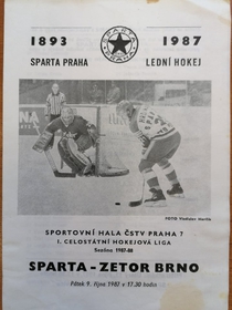 Zpravodaj Sparta Praha ČKD - Zetor Brno (9.10.1987)