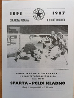 Zpravodaj Sparta Praha ČKD - Poldi Kladno (3.11.1987)