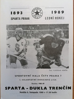 Zpravodaj Sparta Praha ČKD - Dukla Trenčín (6.11.1988)