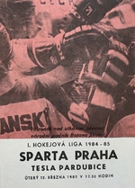Zpravodaj Tesla Pardubice - Sparta Praha (12.3.1985)