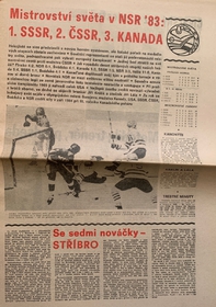 Československý sport: Mistroství světa v NSR '83 ovládli hokejisté SSSR