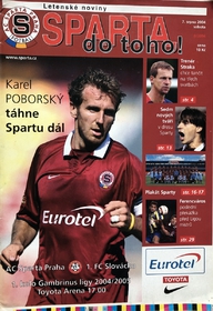 Program Sparta do toho: AC Sparta Praha - 1. FC Slovácko (7.8.2004)