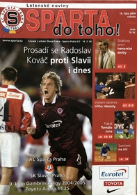 Program Sparta do toho: AC Sparta Praha - SK Slavia Praha (16.10.2004)