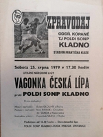 Zpravodaj Poldi SONP Kladno - Vagonka Česká Lípa (25.8. 1979)